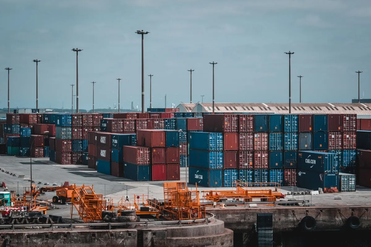 Container yard at the port
